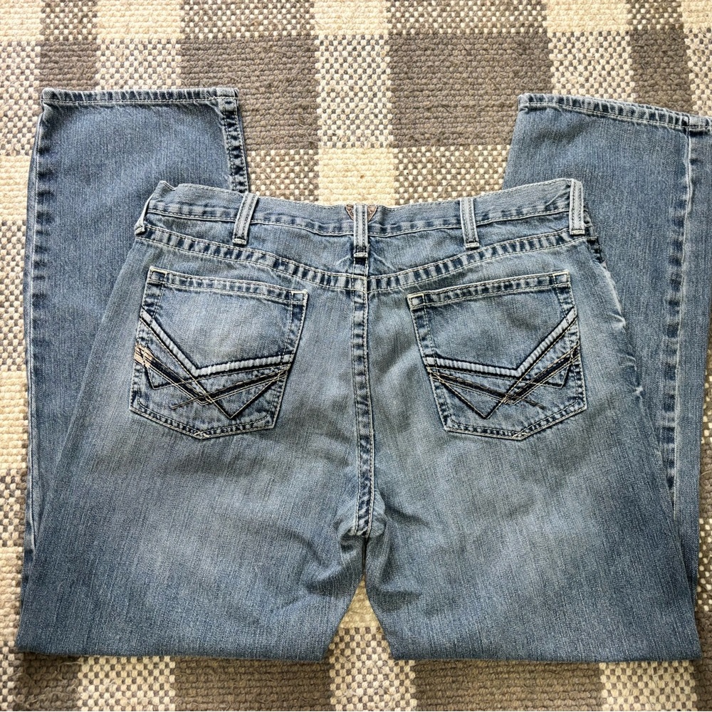 Ariat Men’s M3 Jeans Straight Leg 38x34 Light Blue Denim Work Wear Pants